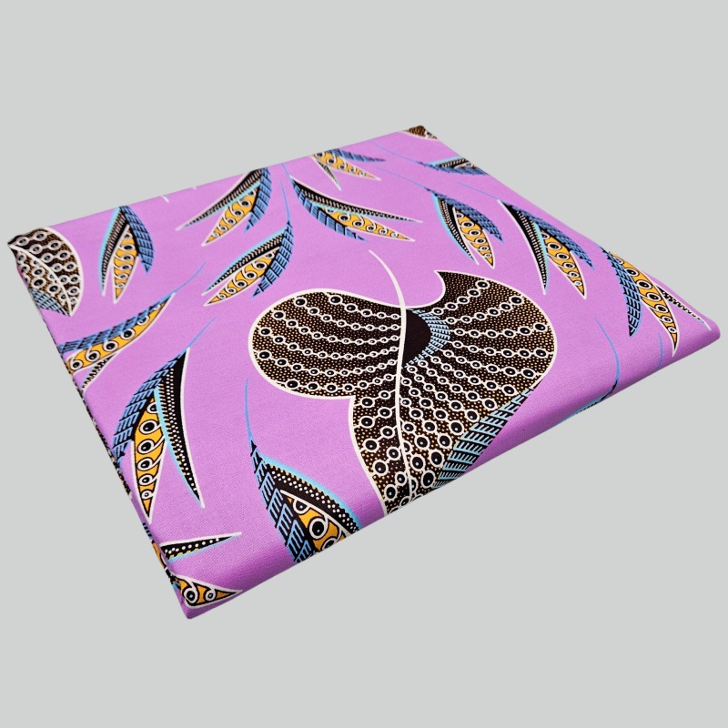 46Inch * 6Yards Purple African - Sewing Batik Fabric 评论和价格