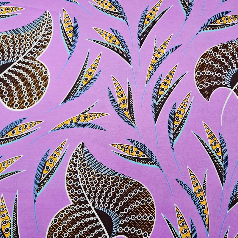 46Inch * 6Yards Purple African - Sewing Batik Fabric 评论和价格