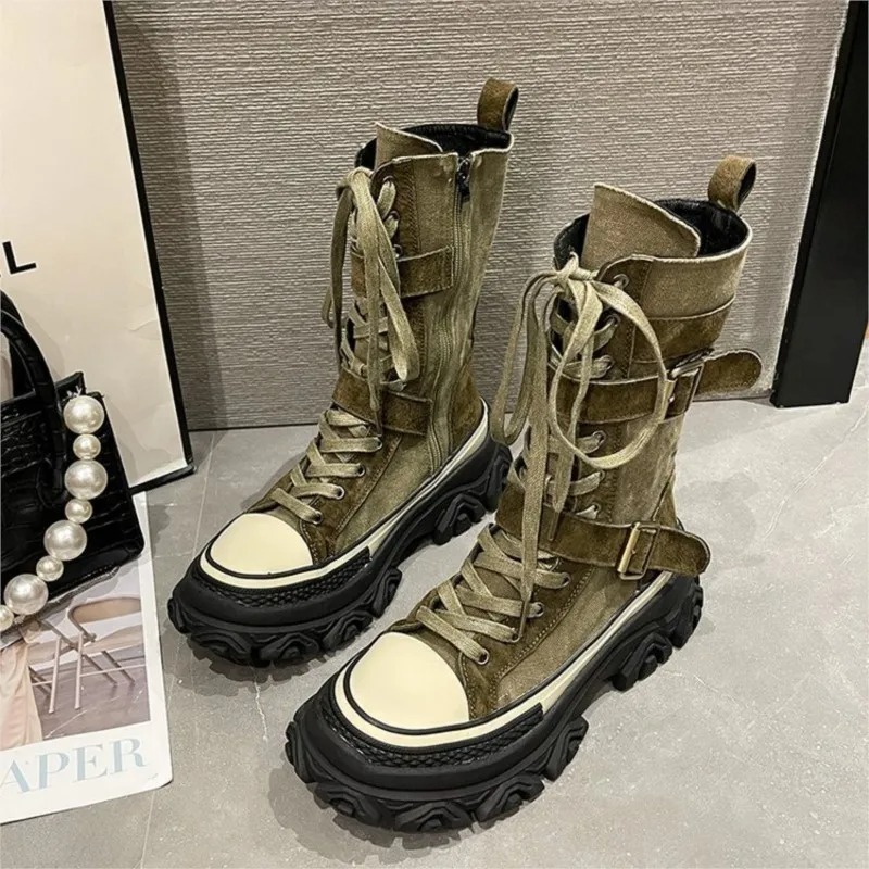 Thick Platform Women Boots Vin - Sewing Latex 评论和价格